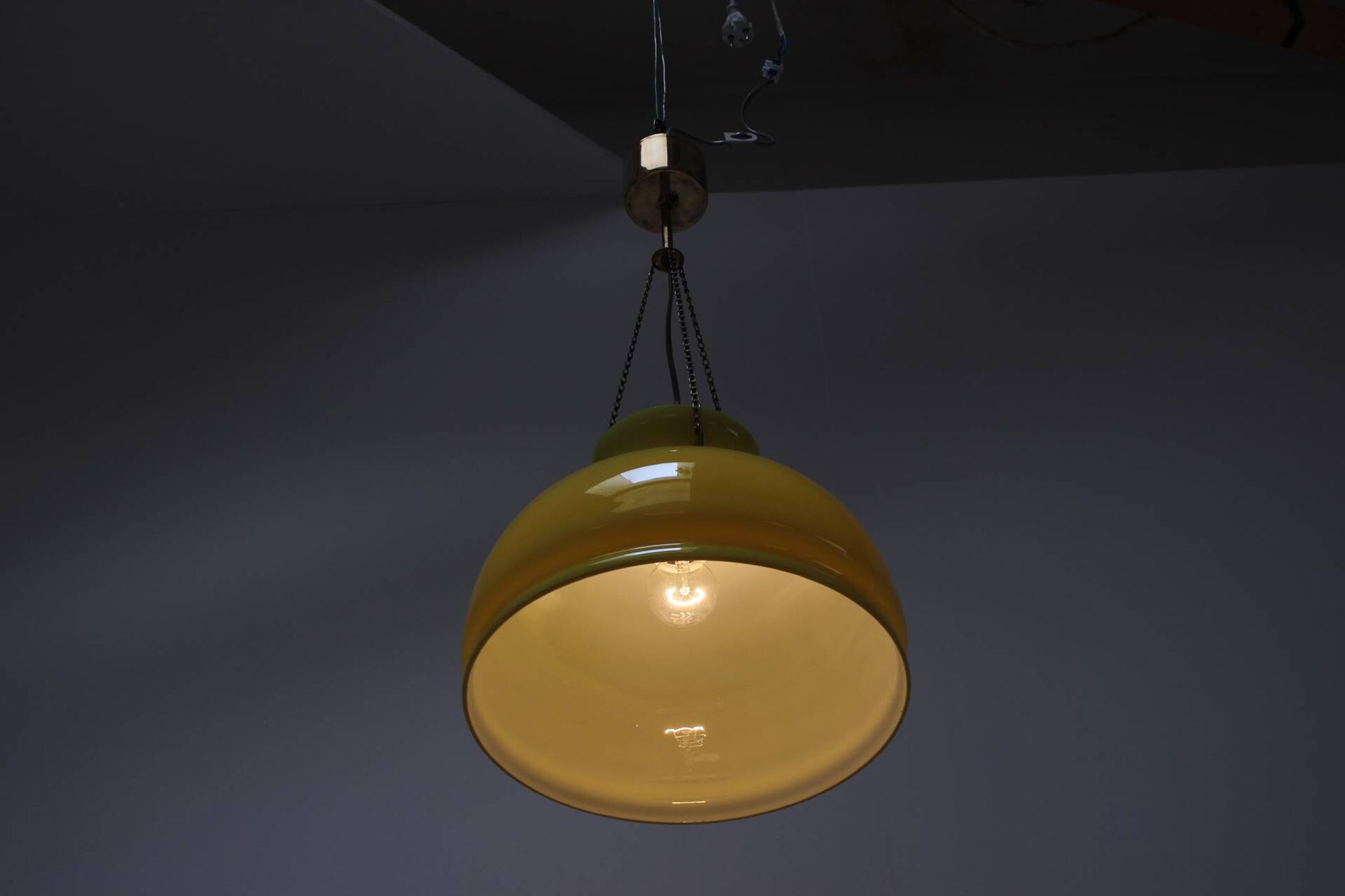 1970's Glass Chandelier, Czechoslovakia