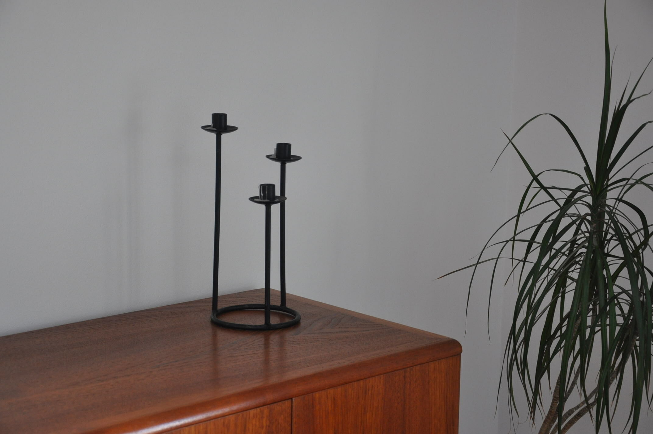 Bougeoir, candlestick 3 Scandinavian metal lights