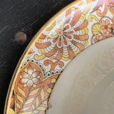 Service a cafe ou thé compose de 4 tasses et 4 soucoupes en porcelaine et anses dorées vintage