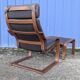 Ikea Vintage "Poang" Leather Relaxation Lounge Chair Brown