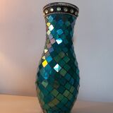 Iridescent faceted vase