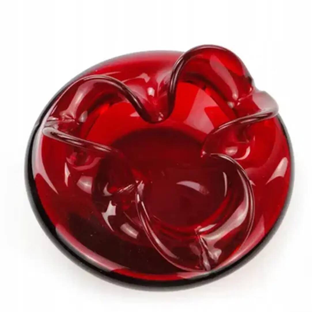Donkey desk organiser, modernism, red glass, designed by C. Zuber, Poland, 1970s