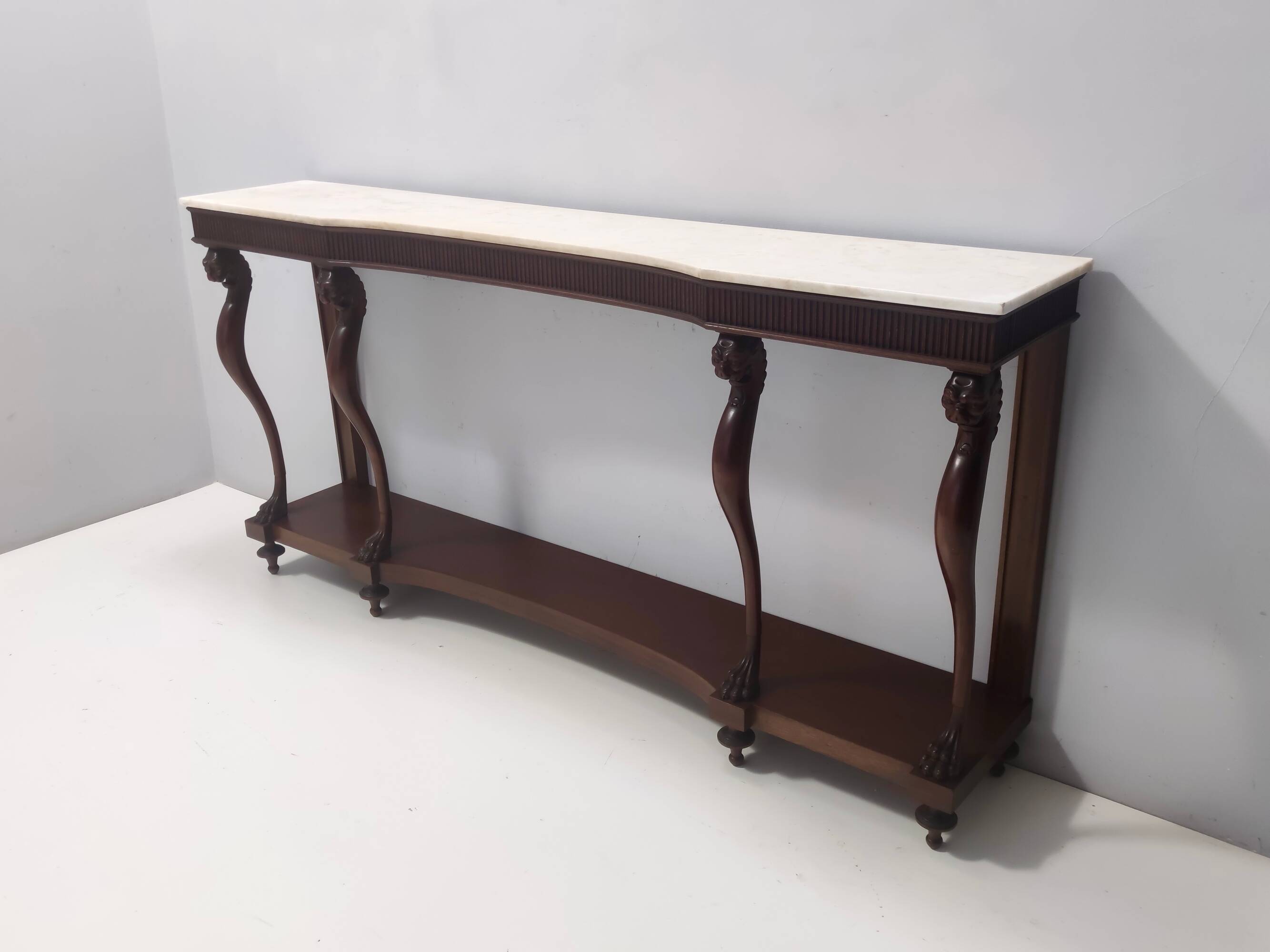 Outstanding Art Deco Style Console with a Carrara Marble Top, Italy