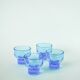 Set of 4 small glasses, Turquoise, 1970