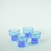 Lot de 4 petits verres, Turquoise, 1970