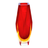 Vase Sommerso prisme ,Flavio Poli, Murano 1970