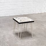 Mid-century side table with mosaic stone inlay, 1960's