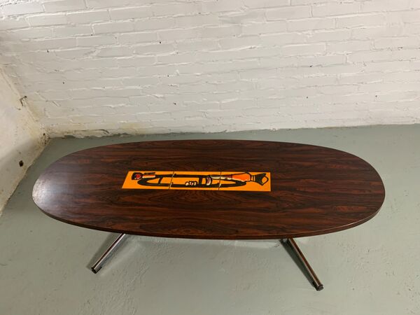 Table basse en bois de rose des années 1960, années 1960
