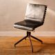 Handcrafted chair, laminated wood and leather