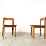Vintage brutalist dining chairs, set of 6 - 1970s