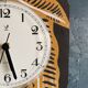 Silent rectangular vintage wall pendulum clock "Jaz ochre gray"