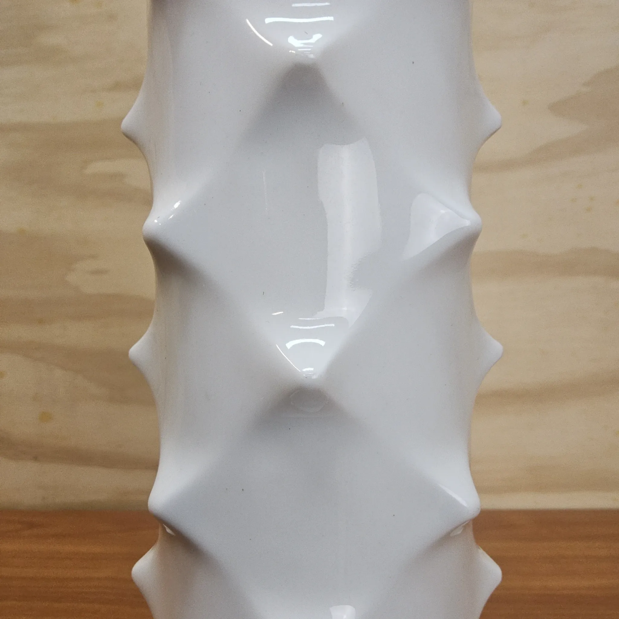 Scherzer Bavaria porcelain bisque Spikes vase. Optical Art