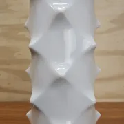 Scherzer Bavaria porcelain bisque Spikes vase. Optical Art