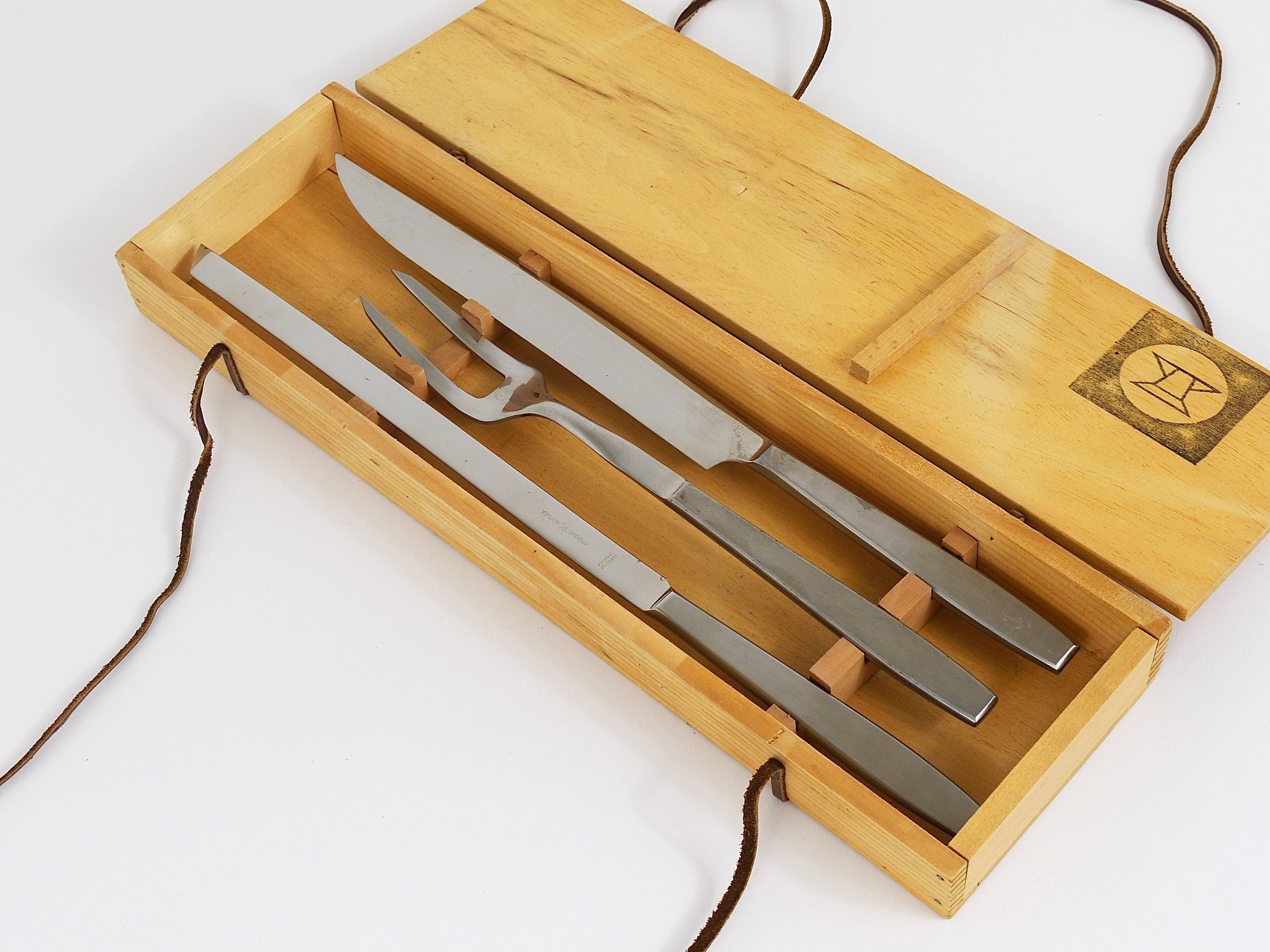 Knife and carving fork box Helmut Alder Amboss 2050, Austria, 1950s