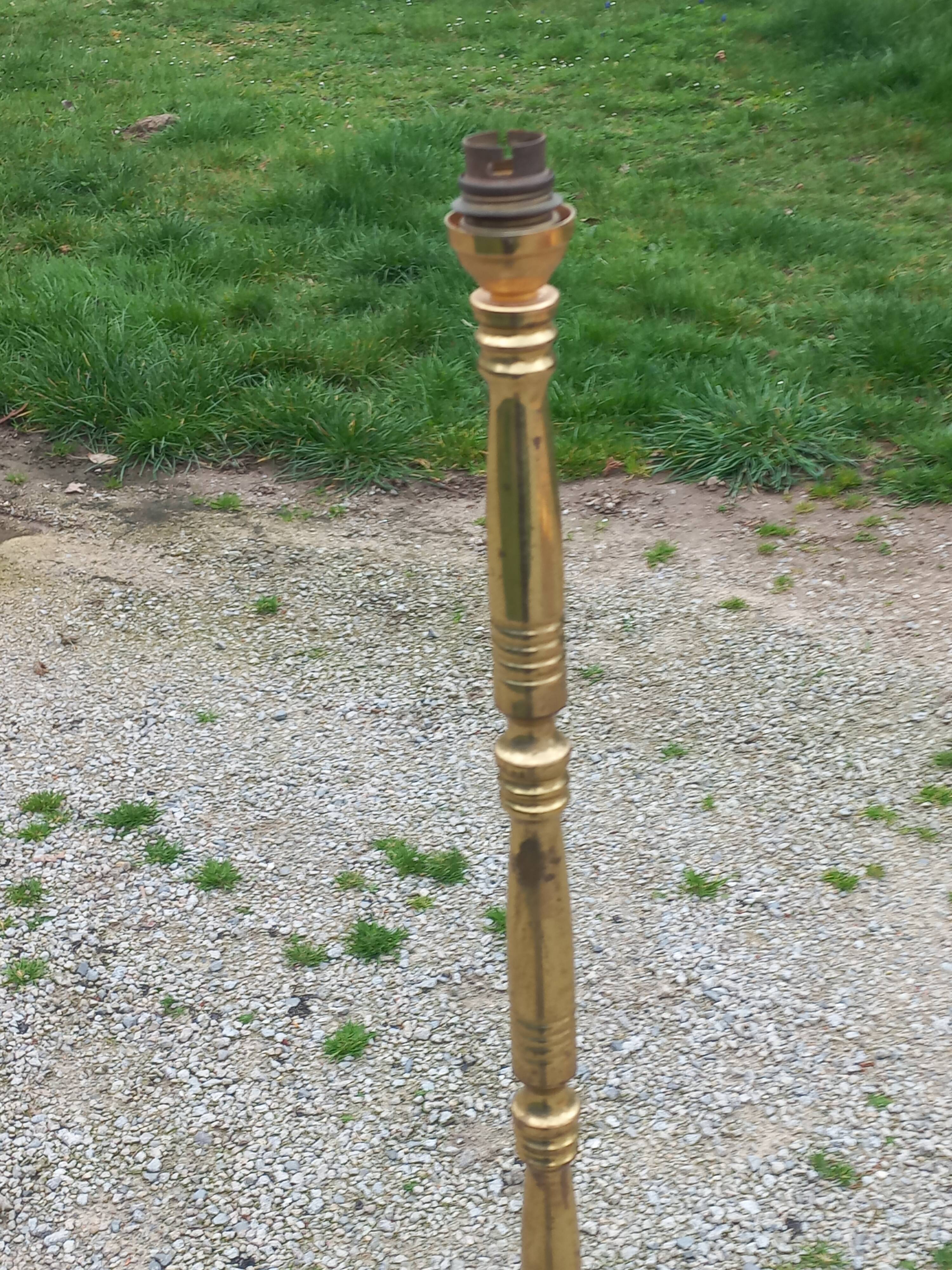 50s floor lamp in gilded brass