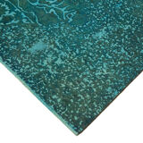 Handmade turkish unique 1980s turquoise wool carpet