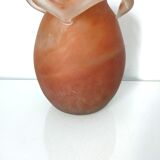 Vase verre marbré mat