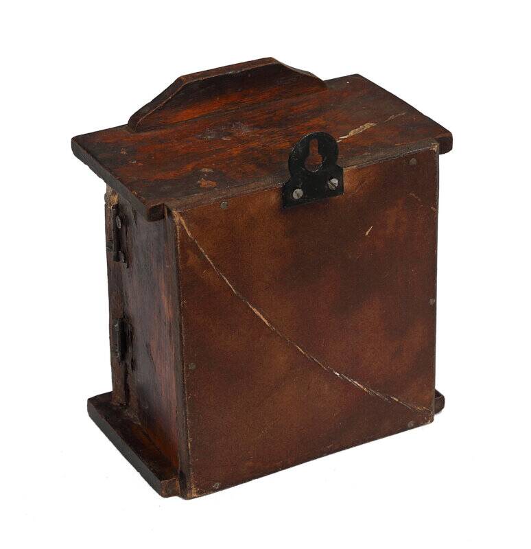 Small old wall display case clock box patina original india