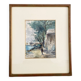 Old watercolor signed and dated 1932