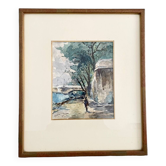 Old watercolor signed and dated 1932