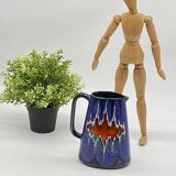 Vintage ceramic pitcher / vase, Vallauris style, signed LEP,