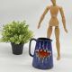 Vintage ceramic pitcher / vase, Vallauris style, signed LEP,