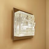 Sculptural Wall Lamp Vintage 60s, Glass and Chrome