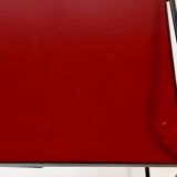 Table porte-vinyles en métal noir, Italie 1960