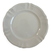 Sarreguemines Digoin — Ivory presentation plate, scalloped edge