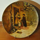 Alsatian terracotta dish painted decorative 19th century