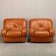 Rino Maturi Depositato Lounge Chairs in cognac leather for Mimo Padova