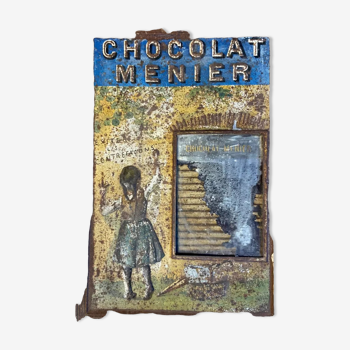 Plaque non émaillée chocolat menier miroir firmin bouisset 1910