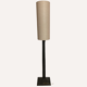 Pair vintage brutalist iron hammered floor or large table lamps, Germany.
