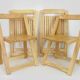 Set of 4 Vintage folding chairs in light wood