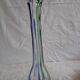 Vintage Murano glass filigree soliflore vase in blue and green.