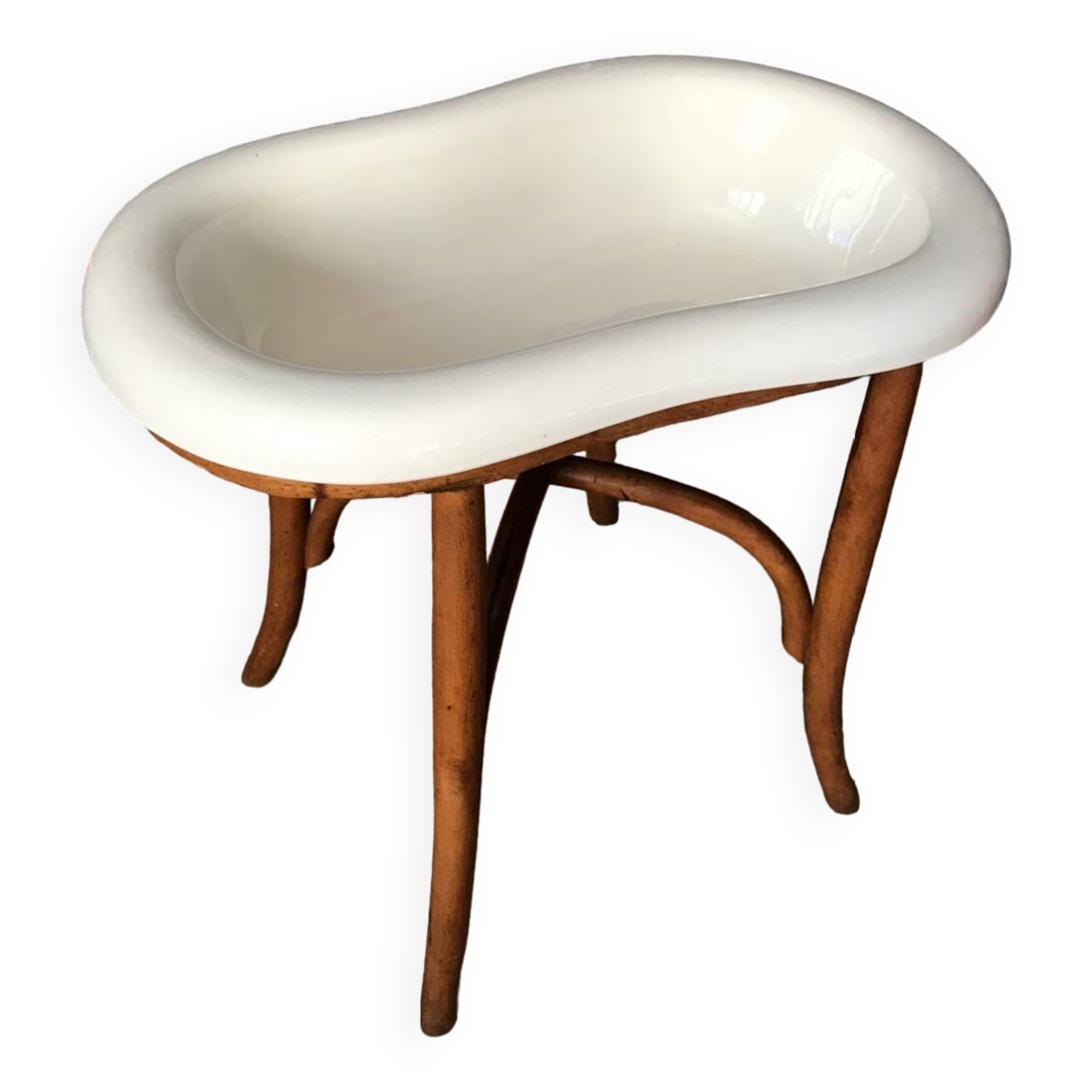 Old Longchamp curved wood bidet
