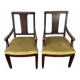 Pair of Louis XVI style mahogany office armchairs