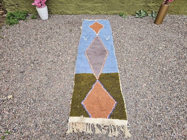 Moroccan runner rug 300cm x 70cm