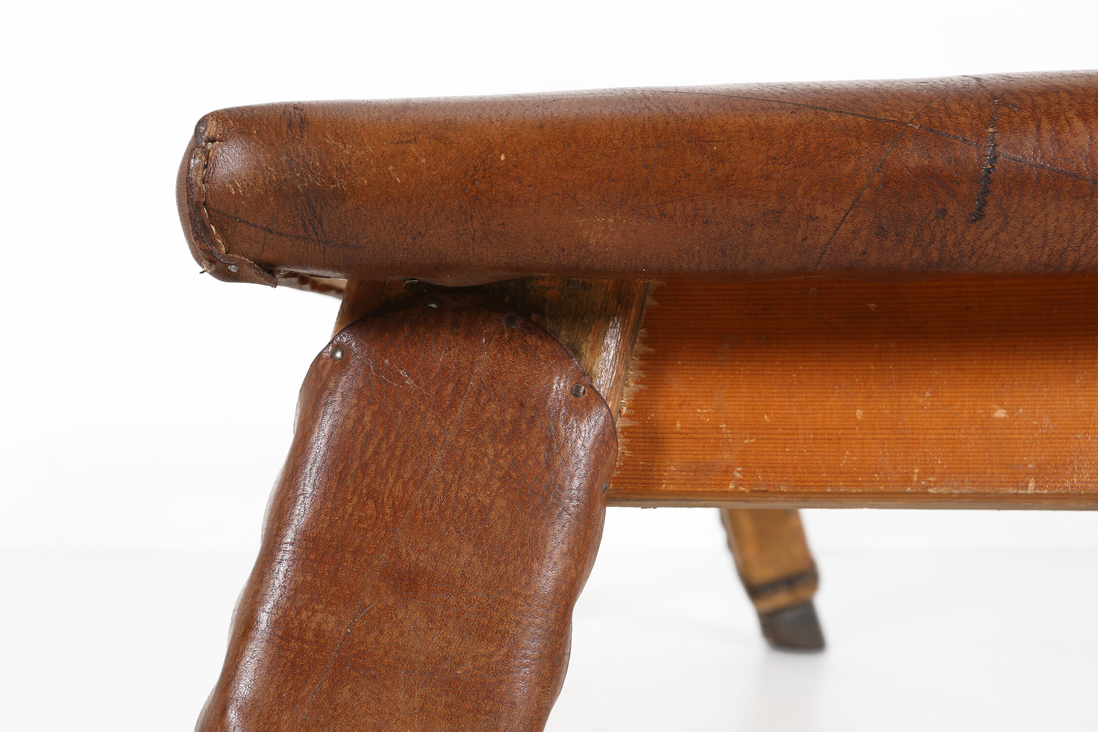 Industrial leather bench ca.1920