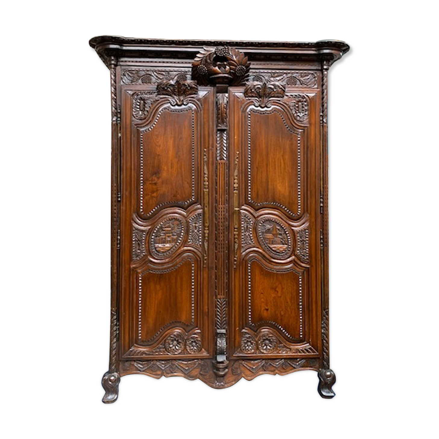 Norman wardrobe of ancient wedding. mahogany.