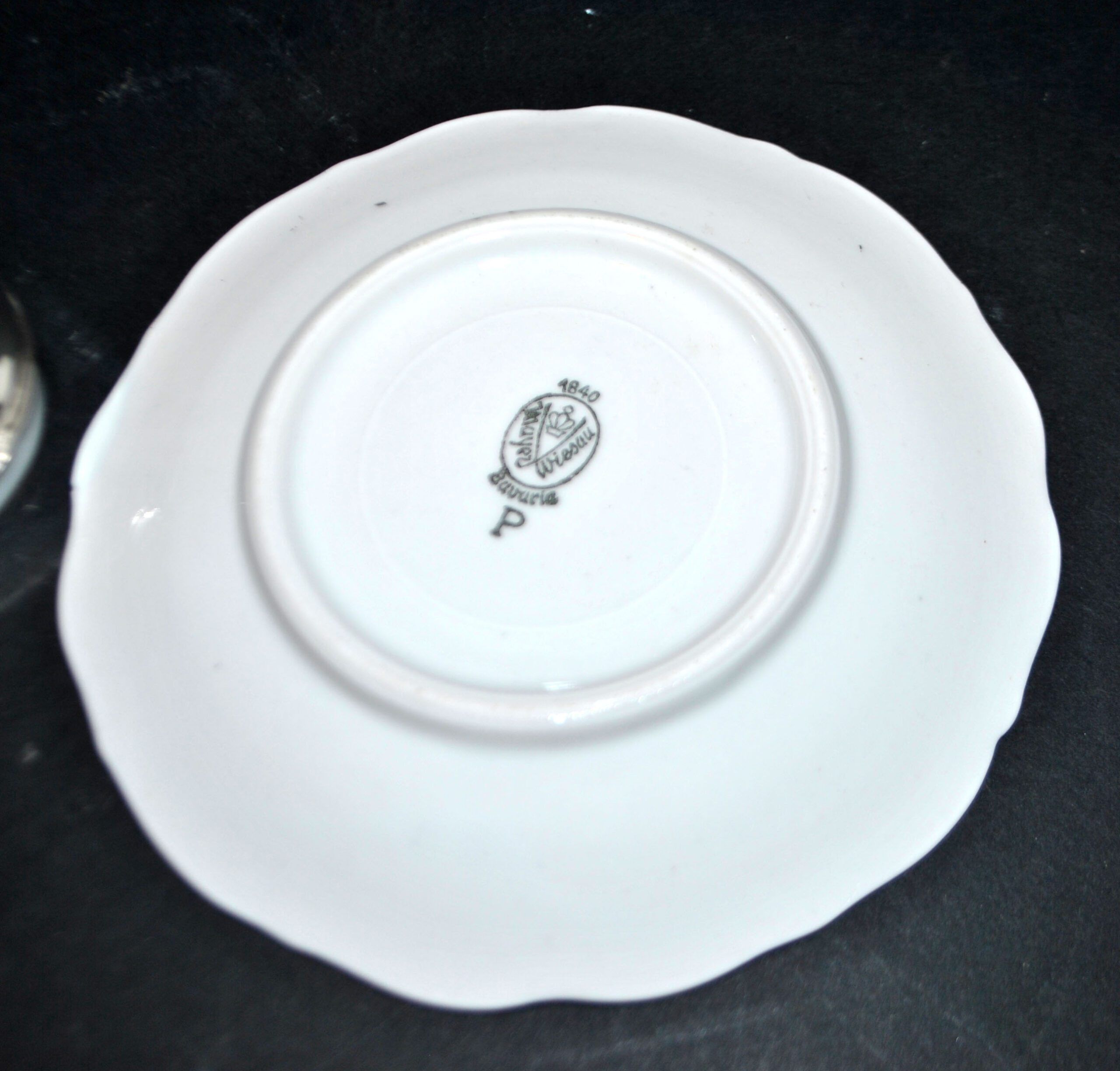 Precious cup in German porcelain and solid silver 835S BP Württemberg