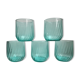 Set of 5 water green water glasses 50s