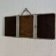 Vintage mirror 1900 triptych barber Le Solide Paris Art Nouveau - 21 x 50