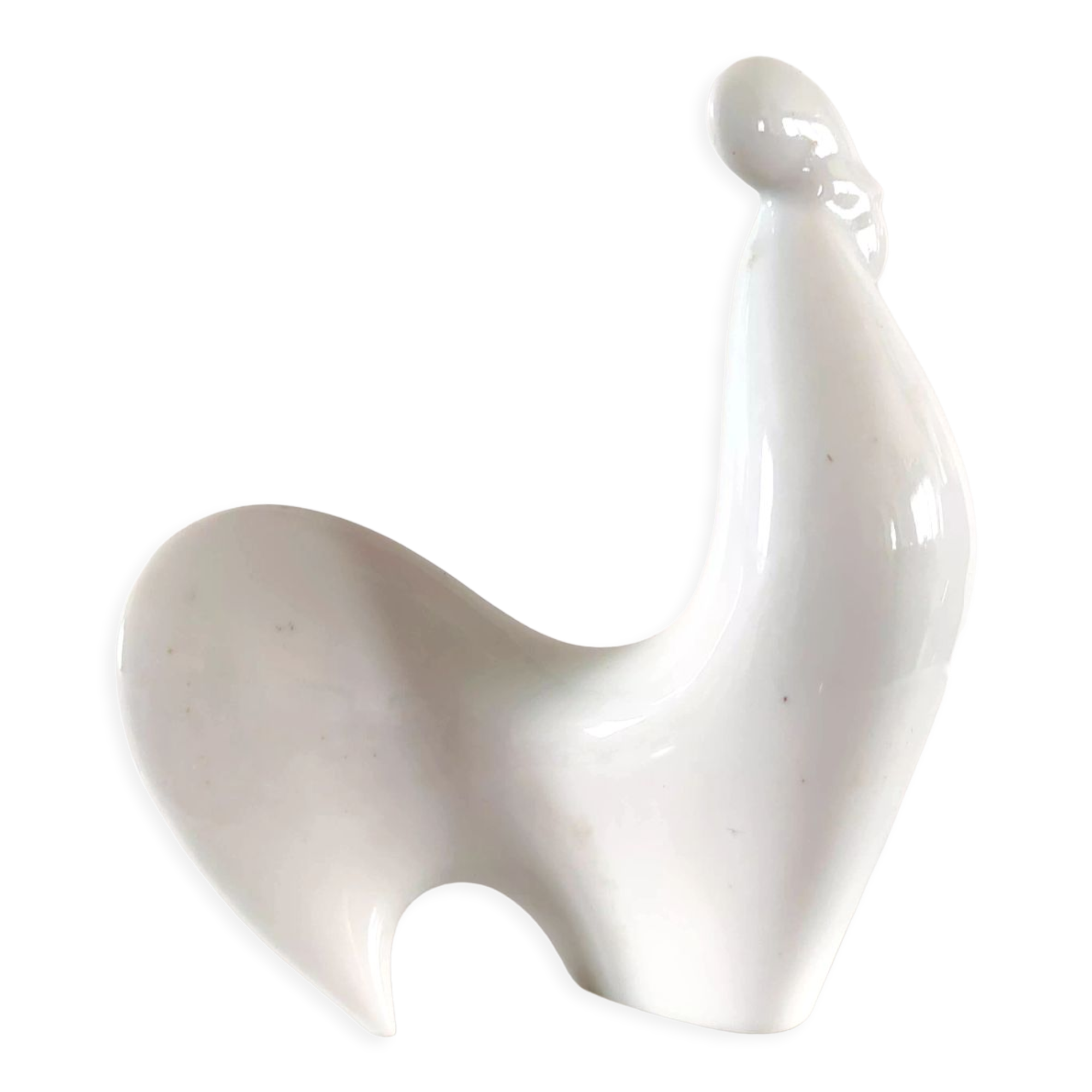 Coq stylisé en céramique design années 70