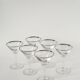 Lot de 6 verres à cocktail, Martini, liseré chromé, Art Déco, 1930