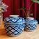 Blue and white glazed ceramic Asian bowls