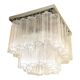 Plafonnier "Tronchi" contemporain transparent en verre de Murano de style Venini carré Spoutnik