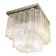 Plafonnier "Tronchi" contemporain transparent en verre de Murano de style Venini carré Spoutnik