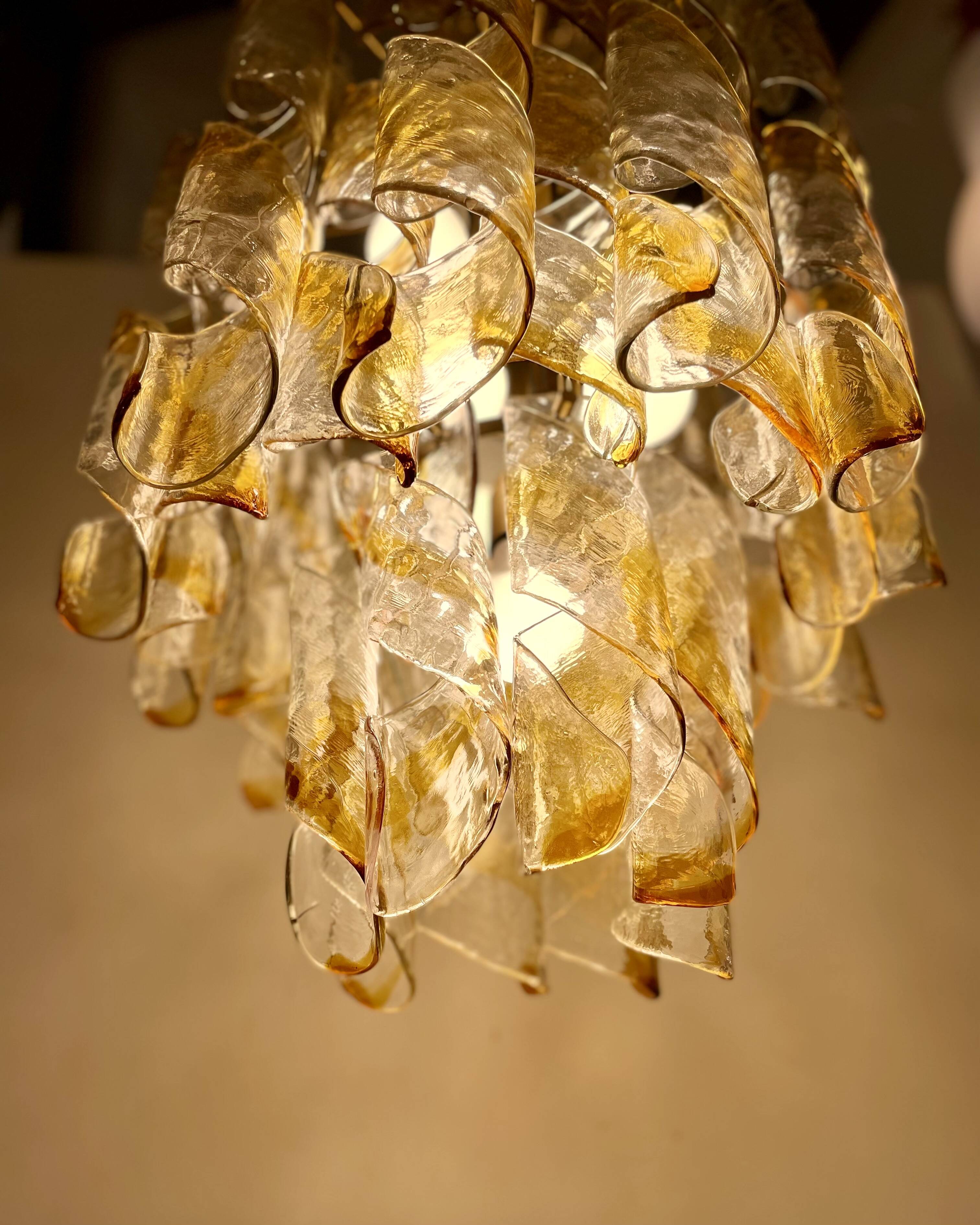 Torciglioni, Hanging Light by Mazzega, 1970s