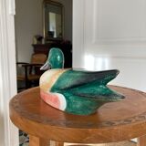 Duck Colbert vintage glazed ceramic sculpture